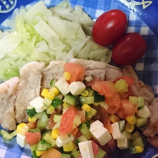 あっさりと栄養バッチリ！豚肉の彩り野菜かけ⭐